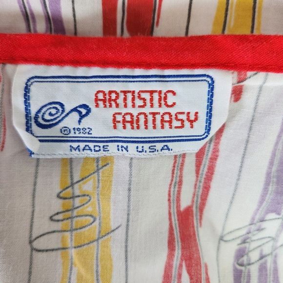 Vintage Artistic Fantasy House Dress Smock Apron Pockets Pearl Snap - Picture 5 of 5